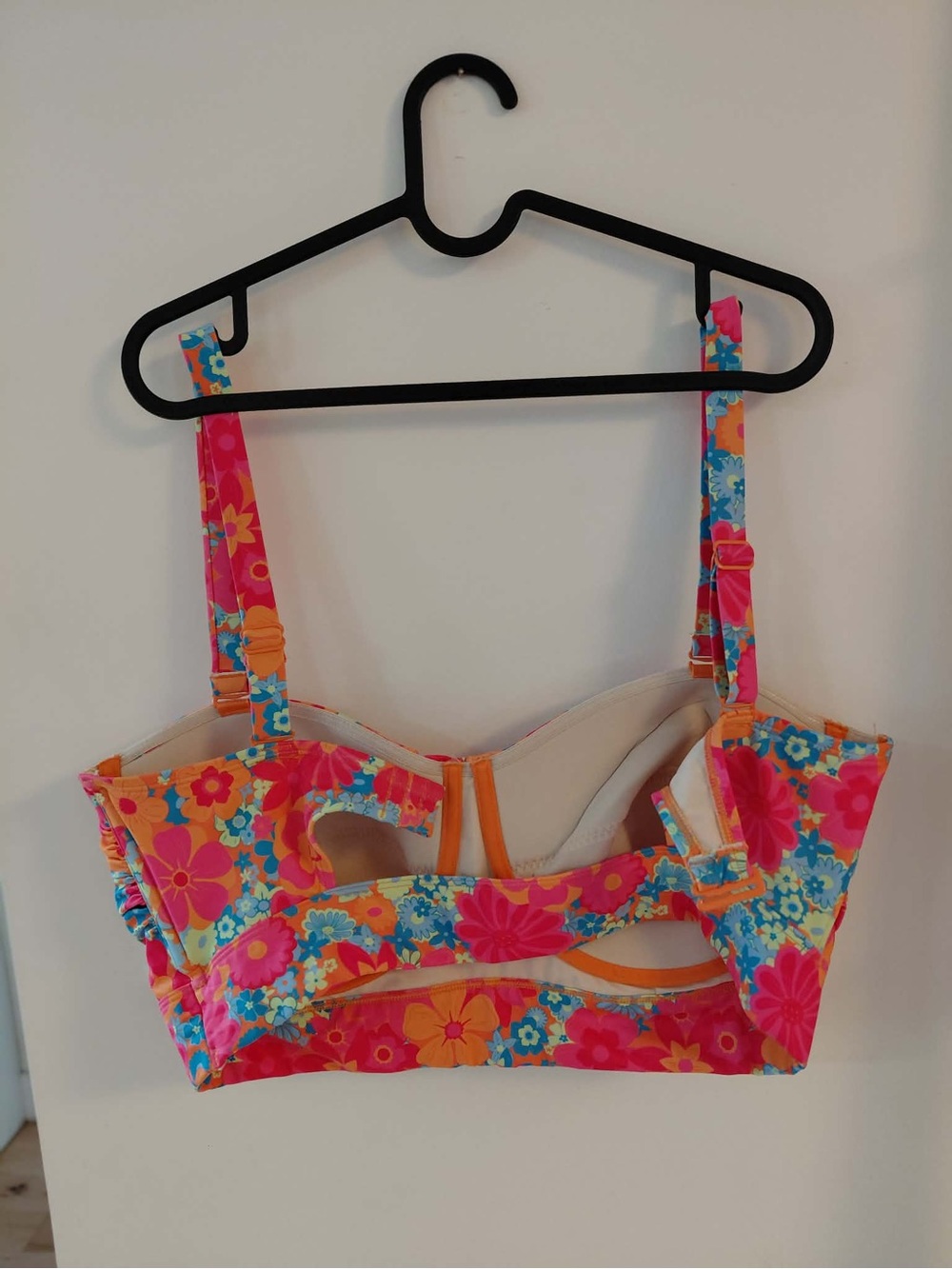 Joe Fresh Vintage-Style Floral High-Waist Bikini Set — Bright Pink & Orange 1X - Picture 6 of 8